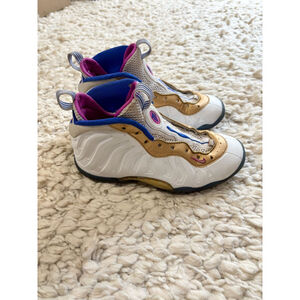 Nike Little Posite One Kids Shoes Size 5y Fuchsia Blast White/Gold